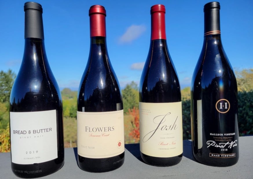 Popular Pinot Noirs from Bread & Butter, Flowers, Josh Cellars, and Halleck Vineyard