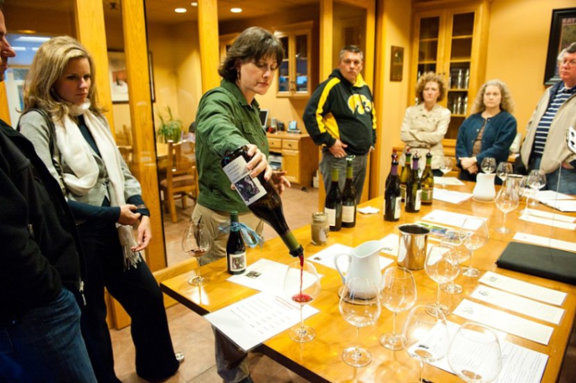 Inside the Merry Edwards wine tasting room in Sebastopol