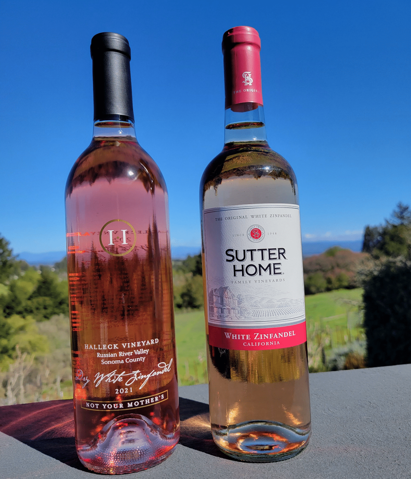 Sweet and Dry White Zinfandel Wines from Halleck Vineyard and Sutter Home