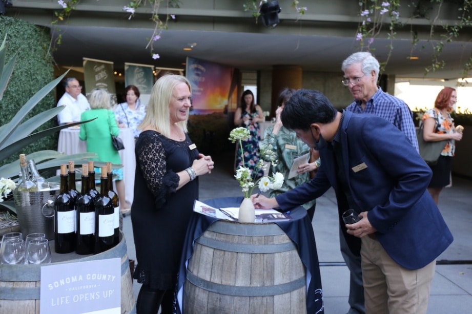 Guests enjoying Enriquez Estate Wines at the Sonoma winemakers gathering in Los Angeles.