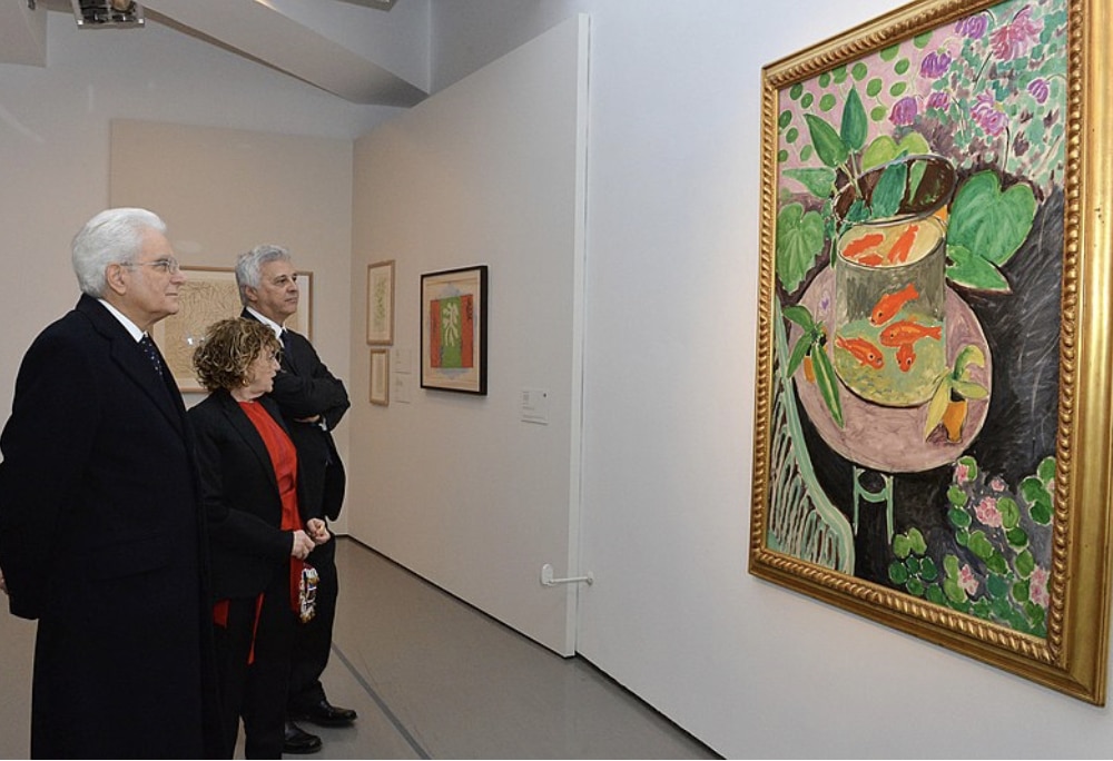 President Sergio Mattarella viewing Matisse’s Goldfish.