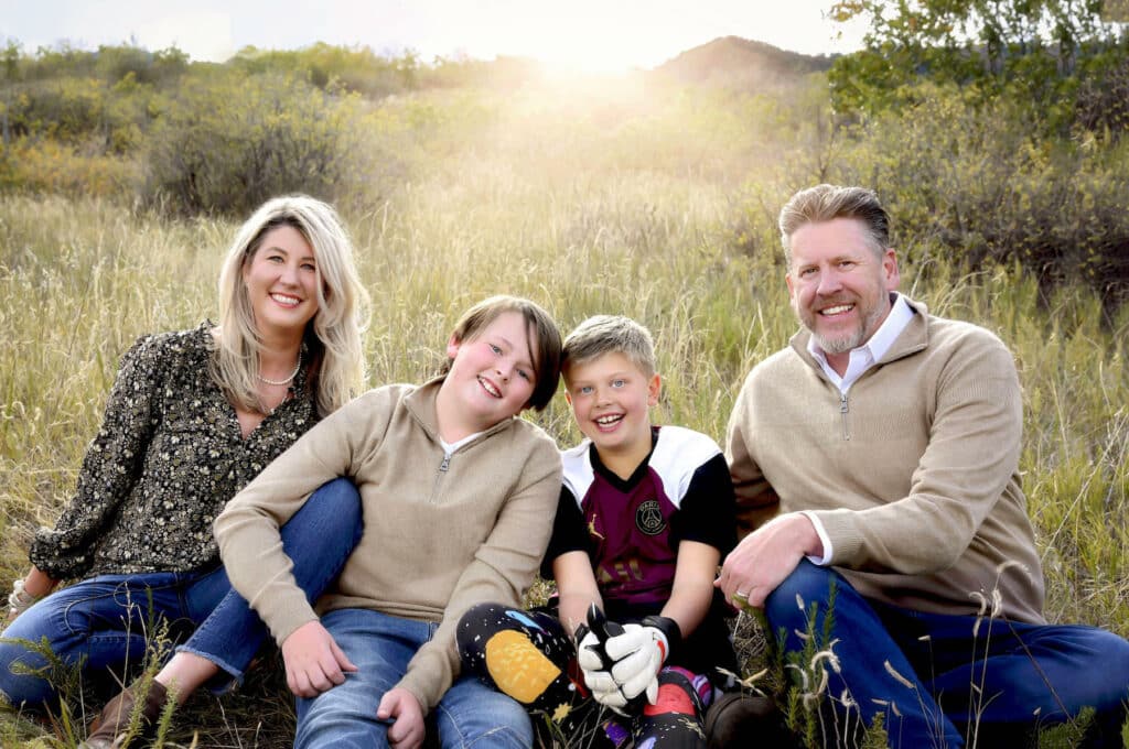 Jennifer and Brad LaRue with sons Louis and Alec. Photo by Kaitlin Gonzalez.