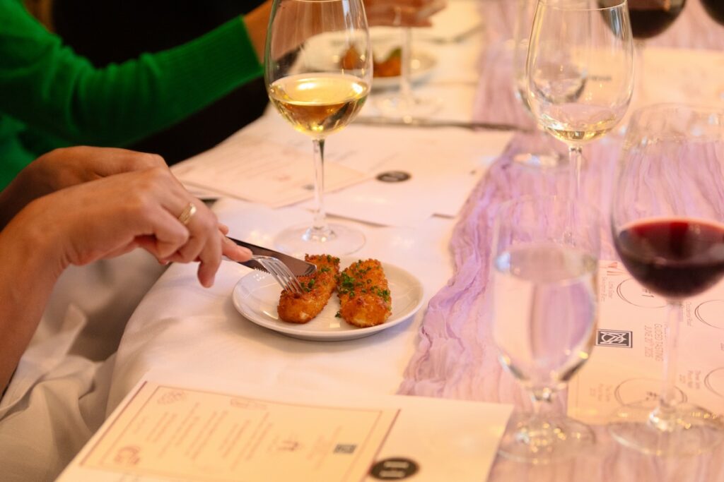 Russian River Valley Chardonnay paired with Fried Cheese and Truffle Honey